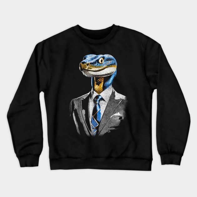 Suited Serpent Crewneck Sweatshirt by ArtinDrop